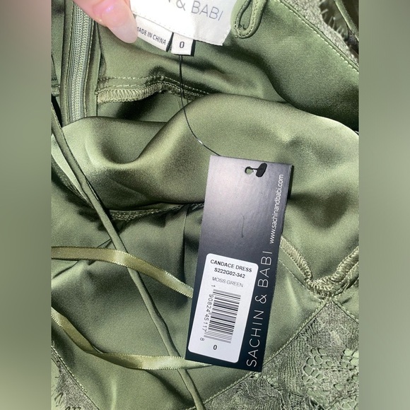 New! SACHIN + BABI x Anthropologie Candace Satin Lace Slip Dress 💚 0 and 4 NWT!! - Picture 15 of 16